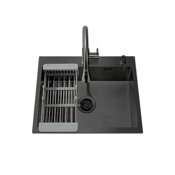 Кухонная мойка Ceruttispa GLORIA 50B CT11256 nano black графит из нержавеющей стали 500х500х220