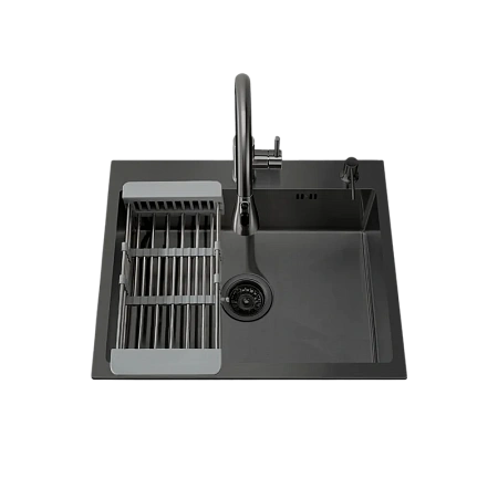 Кухонная мойка Ceruttispa GLORIA 50B CT11256 nano black графит из нержавеющей стали 500х500х220 Кухонная мойка Ceruttispa GLORIA 50B CT11256 nano black графит из нержавеющей стали 500х500х220