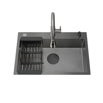 Кухонная мойка Ceruttispa GLORIA 60B CT11258 nano black графит из нержавеющей стали 600х500х220