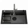 Кухонная мойка Ceruttispa GLORIA 7050B CT12248 nano black графит из нержавеющей стали 700х500х220