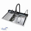 Кухонная мойка Ceruttispa GLORIA CT11888 Nano Embos матовый хром из нержавеющей стали 750х460х230