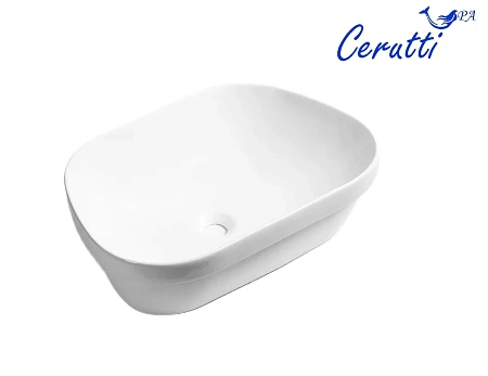 Раковина Ceruttispa CR0023 570х390х150 накладная, белая, трапеция Раковина Ceruttispa CR0023 570х390х150 накладная, белая, трапеция