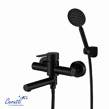 Смеситель для ванны Ceruttispa OVIDIO VMB CT12084 из нержавеющей стали, черный матовый