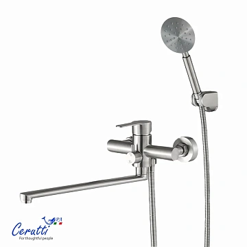 Смеситель для ванны Ceruttispa OVIDIO VXLBN CT12085 из нержавеющей стали, матовый никель