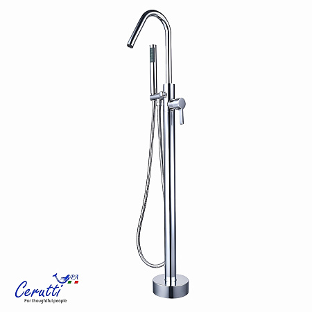 Смеситель для ванны Ceruttispa SELLA CT12134 напольный, из латуни, хром Смеситель для ванны Ceruttispa SELLA CT12134 напольный, из латуни, хром
