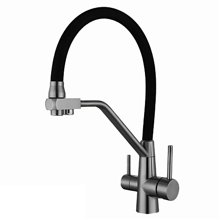 Смеситель для кухни Ceruttispa ELSE GR CT12124 из нержавеющей стали, серый матовый