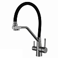 Смеситель для кухни Ceruttispa ELSE GR CT12124 из нержавеющей стали, серый матовый Смеситель для кухни Ceruttispa ELSE GR CT12124 из нержавеющей стали, серый матовый