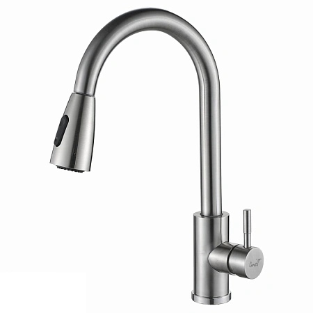 Смеситель для кухни Ceruttispa ENNIO BN CT12106 из нержавеющей стали, матовый никель Смеситель для кухни Ceruttispa ENNIO BN CT12106 из нержавеющей стали, матовый никель