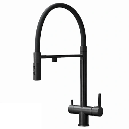 Смеситель для кухни Ceruttispa TORRE B CT12135 из нержавеющей стали, черный матовый Смеситель для кухни Ceruttispa TORRE B CT12135 из нержавеющей стали, черный матовый