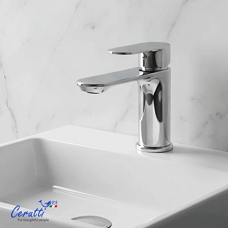 Смеситель для раковины Ceruttispa CLELIA CT12059 из нержавеющей стали, хром Смеситель для раковины Ceruttispa CLELIA CT12059 из нержавеющей стали, хром