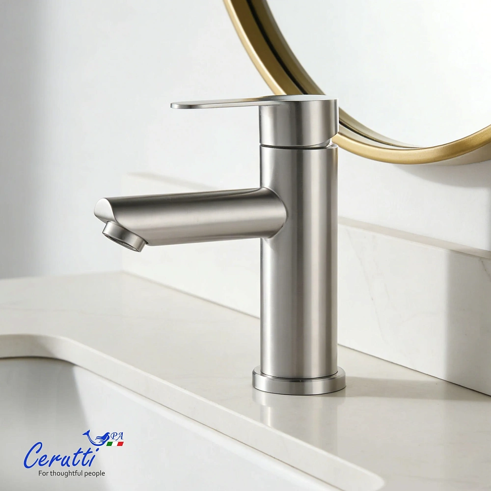 Смеситель для раковины Ceruttispa OVIDIO BN CT12079 из нержавеющей стали, матовый никель — Изображение 5