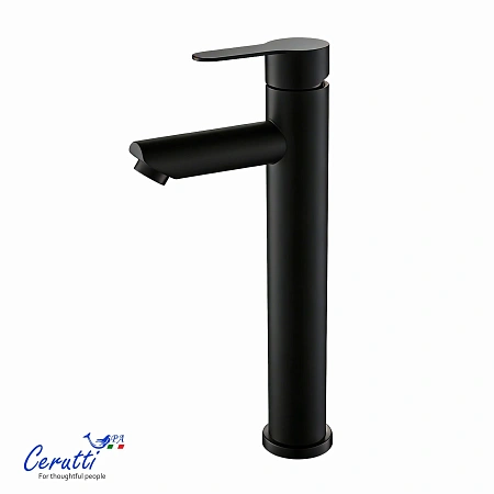 Смеситель для раковины Ceruttispa OVIDIO XLBM CT12082 из нержавеющей стали, черный матовый Смеситель для раковины Ceruttispa OVIDIO XLBM CT12082 из нержавеющей стали, черный матовый