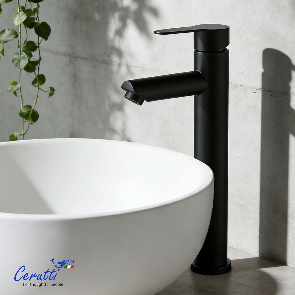 Смеситель для раковины Ceruttispa OVIDIO XLBM CT12082 из нержавеющей стали, черный матовый — Изображение 5