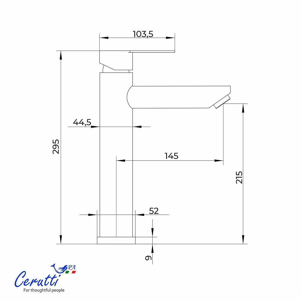 Смеситель для раковины Ceruttispa OVIDIO XLBM CT12082 из нержавеющей стали, черный матовый — Изображение 6