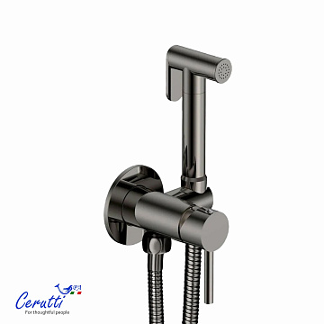 Гигиенический душ Ceruttispa BRAIES SHGR CT12121 из латуни с шлангом 120 см, серый