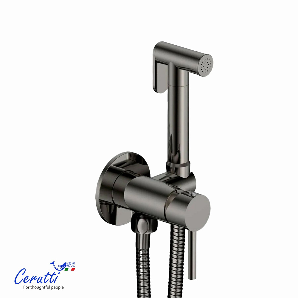 Гигиенический душ Ceruttispa BRAIES SHGR CT12121 из латуни с шлангом 120 см, серый — Изображение 1