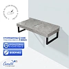 Столешница Ceruttispa MIMI 80GM 800х470х120 CT12306 серый мрамор с черными полотенцедержателями