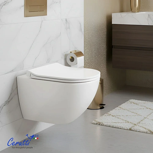 Унитаз подвесной Ceruttispa AMICI Aria Tornado CT11388 безободковый 490х335х340 Унитаз подвесной Ceruttispa AMICI Aria Tornado CT11388 безободковый 490х335х340