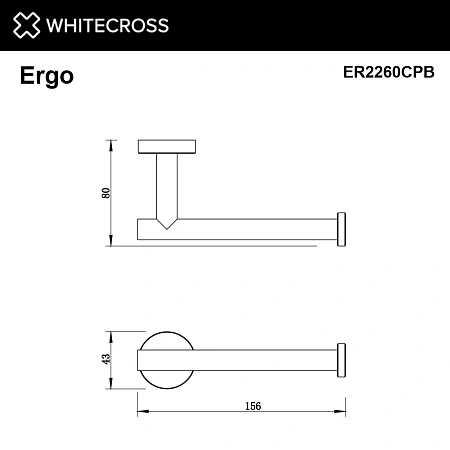 Держатель туалетной бумаги WHITECROSS Ergo ER2260CPB брашированная медь Держатель туалетной бумаги WHITECROSS Ergo ER2260CPB брашированная медь