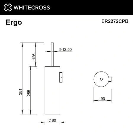 Ершик для унитаза WHITECROSS Ergo ER2272CPB брашированная медь Ершик для унитаза WHITECROSS Ergo ER2272CPB брашированная медь