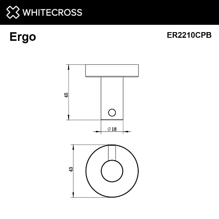 Крючок WHITECROSS Ergo ER2210CPB брашированная медь Крючок WHITECROSS Ergo ER2210CPB брашированная медь