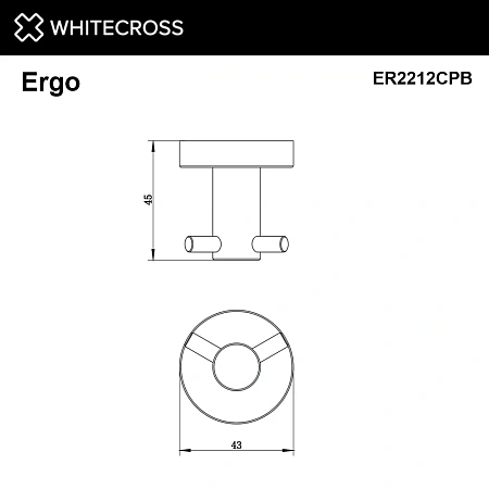 Крючок WHITECROSS Ergo ER2212CPB брашированная медь Крючок WHITECROSS Ergo ER2212CPB брашированная медь