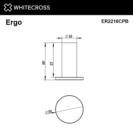Крючок WHITECROSS Ergo ER2216CPB брашированная медь Крючок WHITECROSS Ergo ER2216CPB брашированная медь