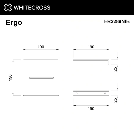 Полка WHITECROSS Ergo ER2289NIB брашированный никель Полка WHITECROSS Ergo ER2289NIB брашированный никель