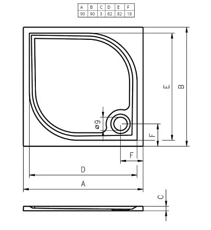 Душевой поддон Riho Kolping DB21 90x90 DB2100500000000 белый c сифоном Душевой поддон Riho Kolping DB21 90x90 DB2100500000000 белый c сифоном