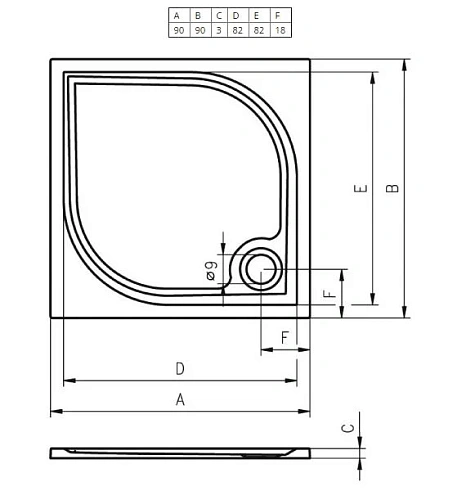 Душевой поддон Riho Kolping DB21 90x90 DB2100500000000 белый c сифоном Душевой поддон Riho Kolping DB21 90x90 DB2100500000000 белый c сифоном
