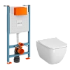 Комплект унитаза VitrA Shift 9855B003-7207 3 в 1 с инсталляцией, сиденьем микролифт, безободковый