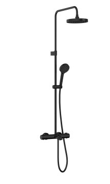 Душевая система VitrA Base Round A4730336EXP с термостатом, матовая черная