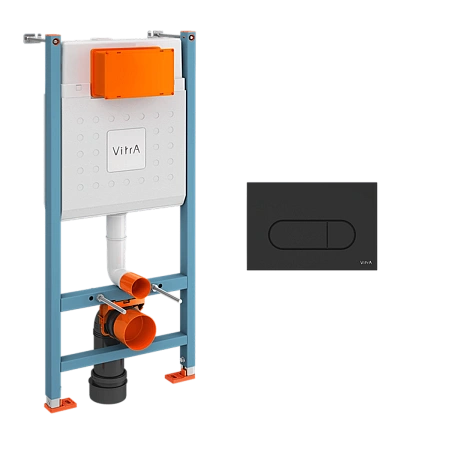 Инсталляция для унитаза VitrA V-Fix Core 800-1874 с кнопкой матовой черной