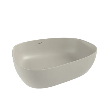 Раковина VitrA Outline Recycled 7991B066-0016 57 x 45 см накладная, матовая бежевая, антибактериальное покрытие Hygiene