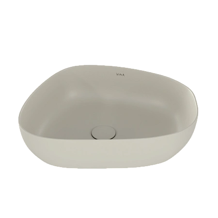 Раковина VitrA Outline Recycled 7991B066-0016 57 x 45 см накладная, матовая бежевая, антибактериальное покрытие Hygiene Раковина VitrA Outline Recycled 7991B066-0016 57 x 45 см накладная, матовая бежевая, антибактериальное покрытие Hygiene