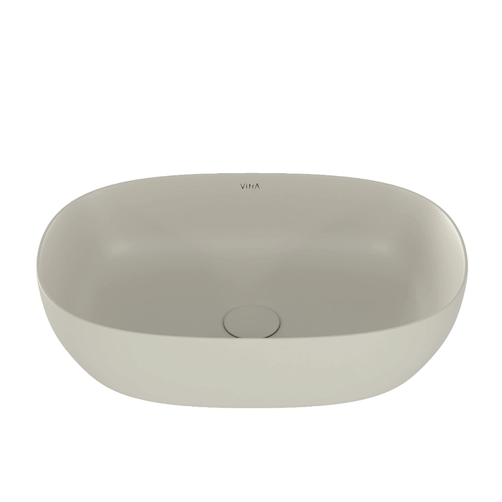 Раковина VitrA Outline Recycled 7995B066-0016 60 x 41 см накладная, матовая бежевая, антибактериальное покрытие Hygiene — Изображение 2