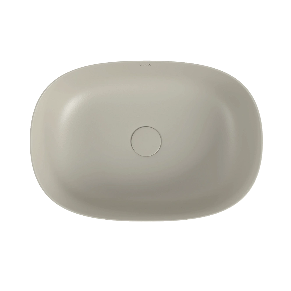 Раковина VitrA Outline Recycled 7995B066-0016 60 x 41 см накладная, матовая бежевая, антибактериальное покрытие Hygiene — Изображение 3