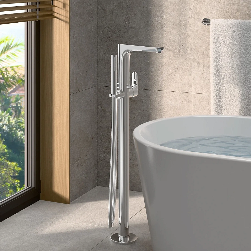 Смеситель для ванны VitrA Root Round A42741EXP напольный, хром — Изображение 5