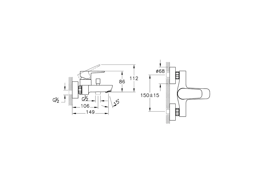 Смеситель для ванны VitrA Flow Soft A4294636EXP матовый черный — Изображение 7