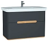 Тумба с раковиной VitrA Sento 60838 100 см матовая антрацит МДФ