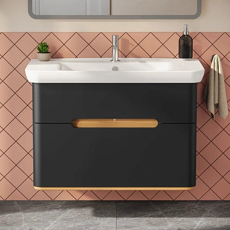 Тумба с раковиной VitrA Sento 60838 100 см матовая антрацит МДФ Тумба с раковиной VitrA Sento 60838 100 см матовая антрацит МДФ