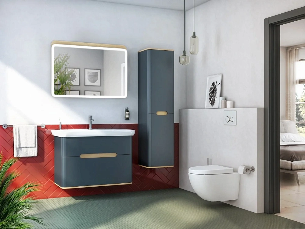 Тумба с раковиной VitrA Sento 60838 100 см матовая антрацит МДФ — Изображение 10