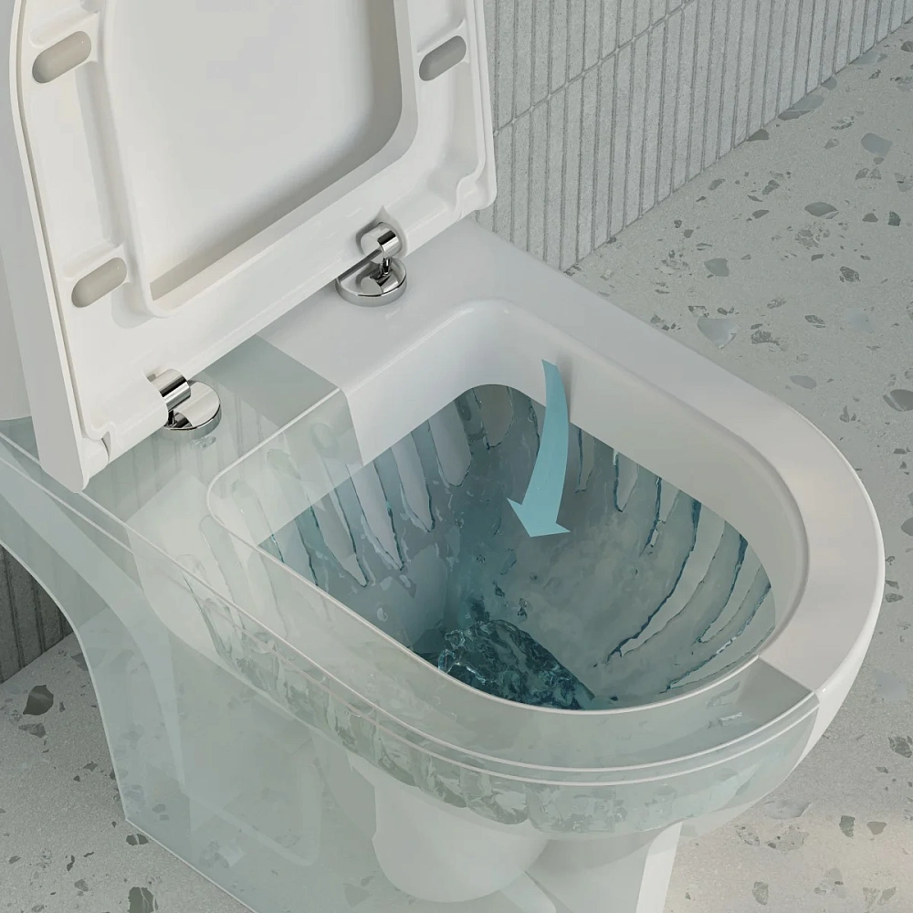 Унитаз напольный VitrA Zentrum 9012B003-7209 с сиденьем микролифт, белый, антибактериальное покрытие Hygiene — Изображение 5