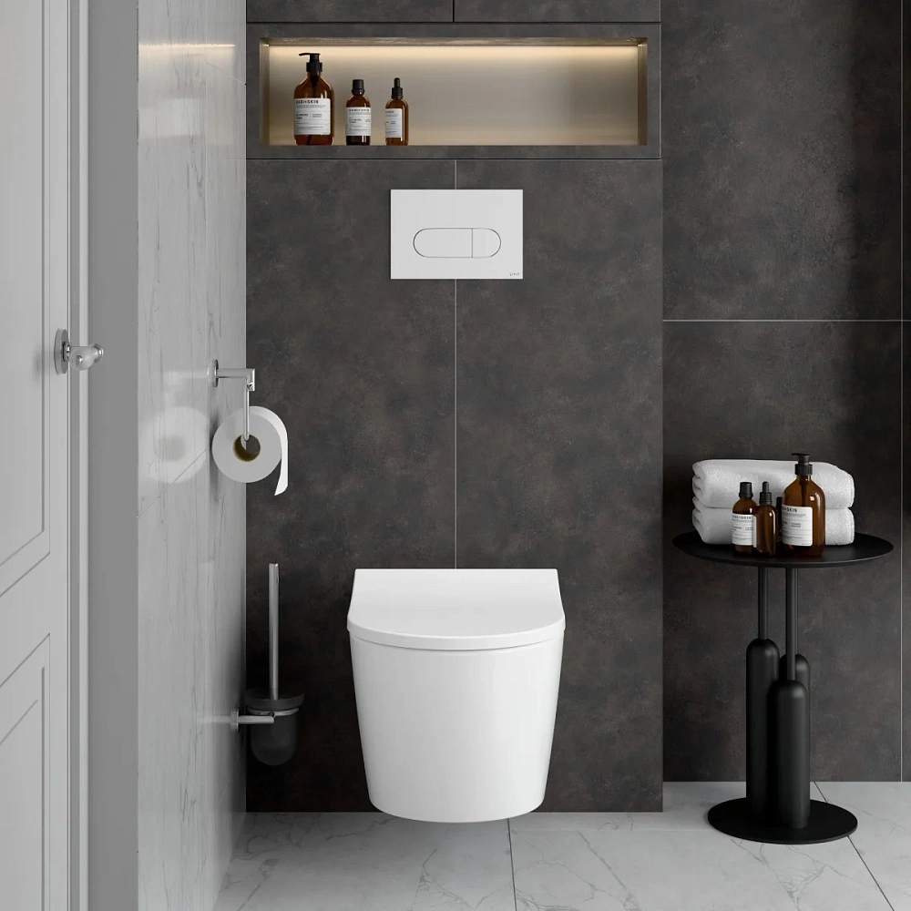 Унитаз подвесной VitrA Metropole Round 7910B003-6429 безободковый QuantumFlush с сиденьем микролифт, белый — Изображение 5