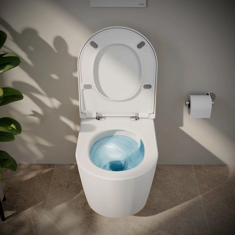 Унитаз подвесной VitrA Metropole Round 7910B003-6429 безободковый QuantumFlush с сиденьем микролифт, белый — Изображение 8