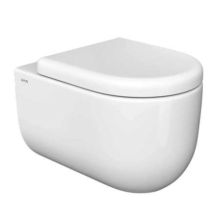Унитаз подвесной VitrA Liquid 7321B403-0075 безободковый Rim-ex белый, антибактериальное покрытие Hygiene + Clean