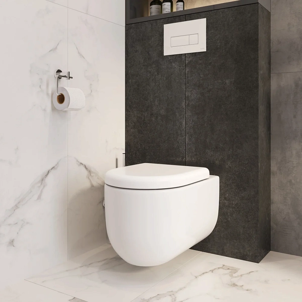 Унитаз подвесной VitrA Liquid 7321B403-0075 безободковый Rim-ex белый, антибактериальное покрытие Hygiene + Clean — Изображение 6