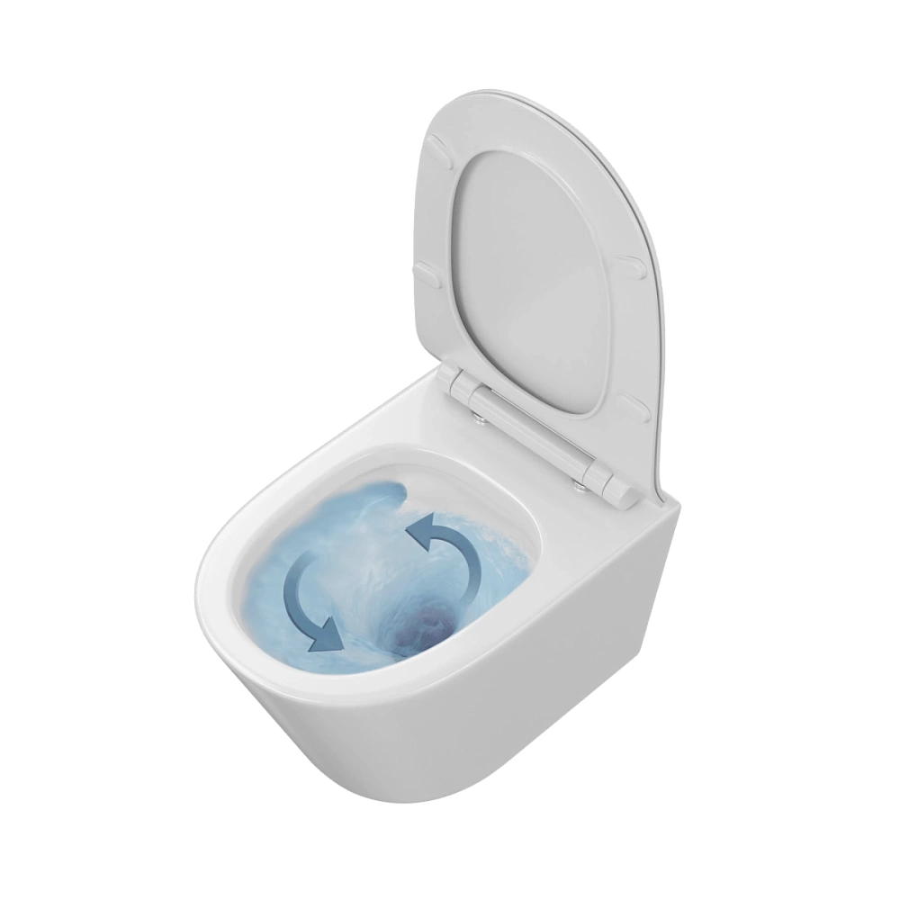 Унитаз подвесной VitrA M50 8302B003-6404 безободковый VortexFlush с сиденьем микролифт, дюропласт белый — Изображение 5