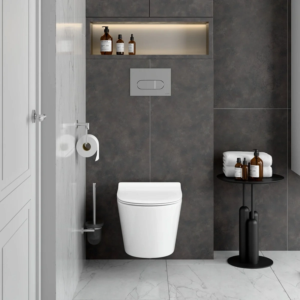 Унитаз подвесной VitrA M50 8302B003-6404 безободковый VortexFlush с сиденьем микролифт, дюропласт белый — Изображение 6