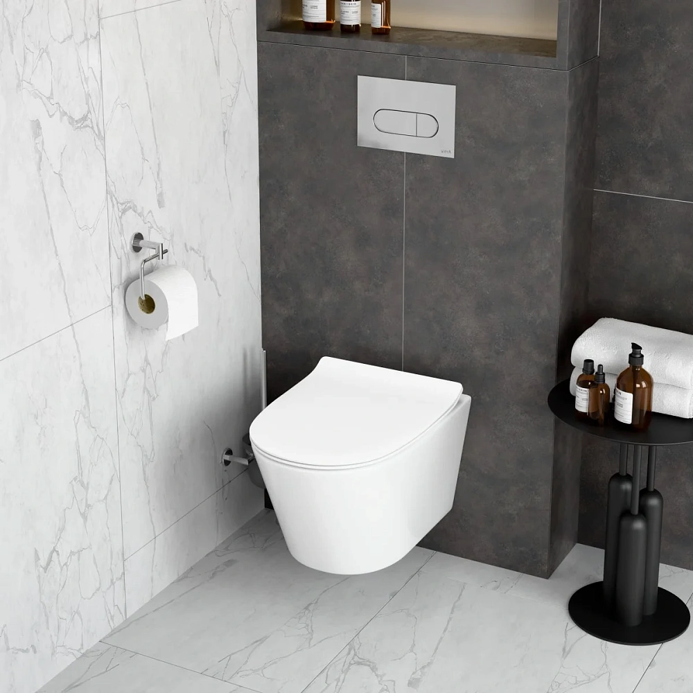 Унитаз подвесной VitrA M50 8302B003-6404 безободковый VortexFlush с сиденьем микролифт, дюропласт белый — Изображение 7